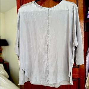 Gray Boxy 3/4 Sleeve Blouse